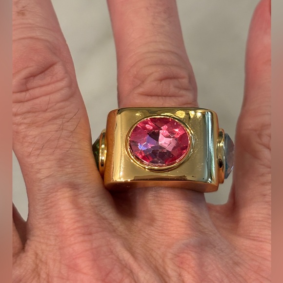NWOT Kurt Geiger Gold and Gemstone Ring Size 8. It is a 8 regardless of comments - Picture 6 of 8